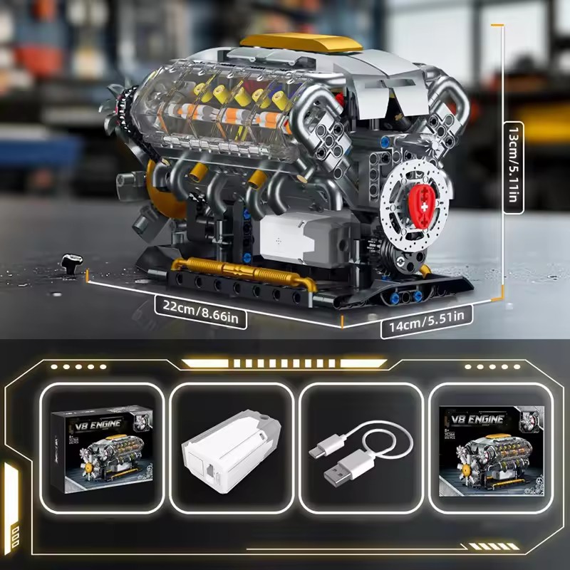 Blocos de Montagem de Motor V8 - Kids Education Yes avaliação e preço