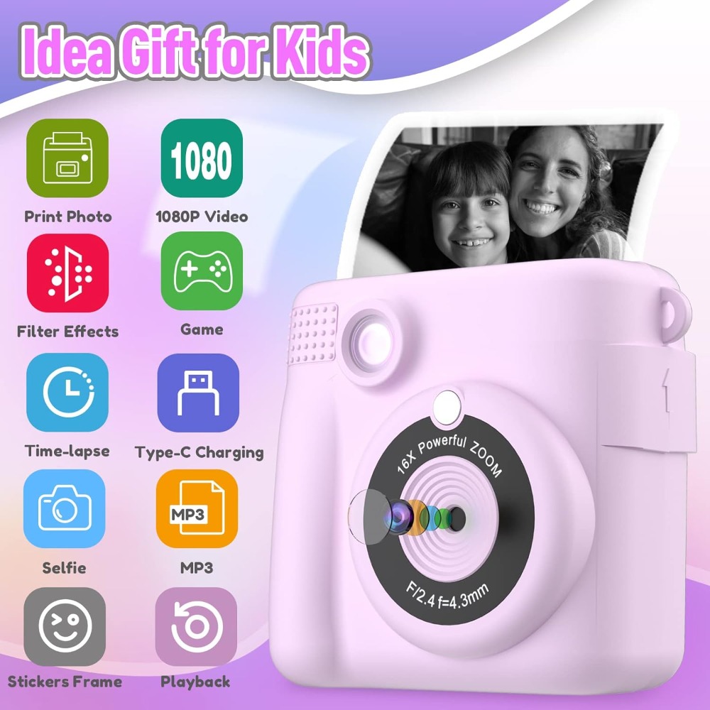Câmera de impressão instantâne - Kids Educational Videos avaliação e preço