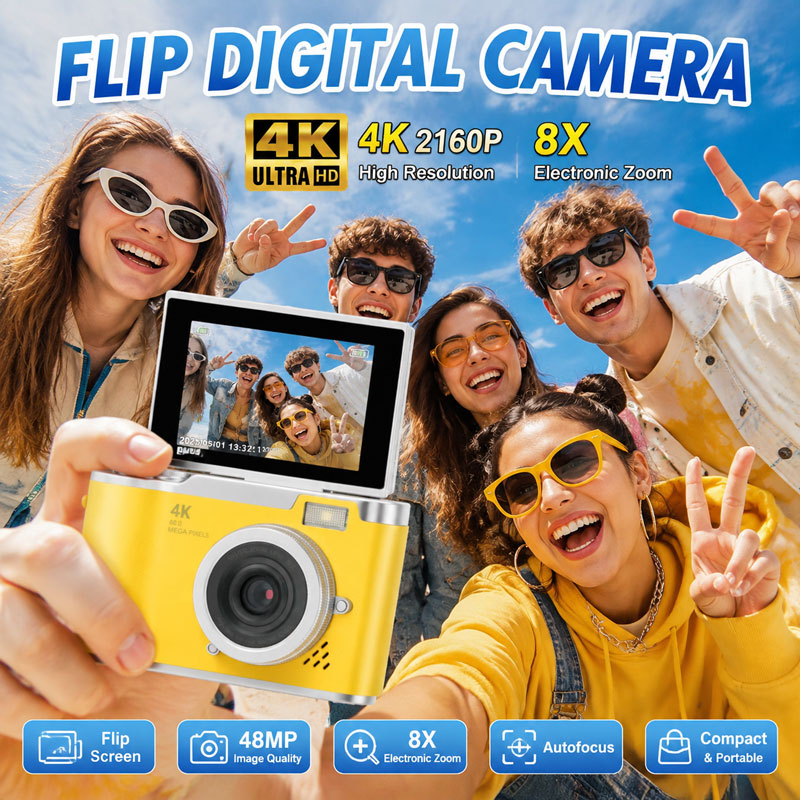 Câmera Digital 4K 48MP, Câmera - Kids Physical Education Videos avaliação e preço