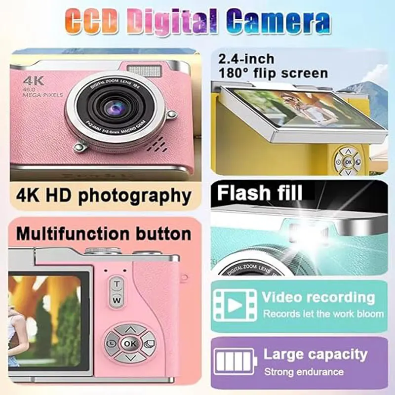 Câmera Digital 4K 48MP, Câmera - Kids Physical Education Videos avaliação e preço